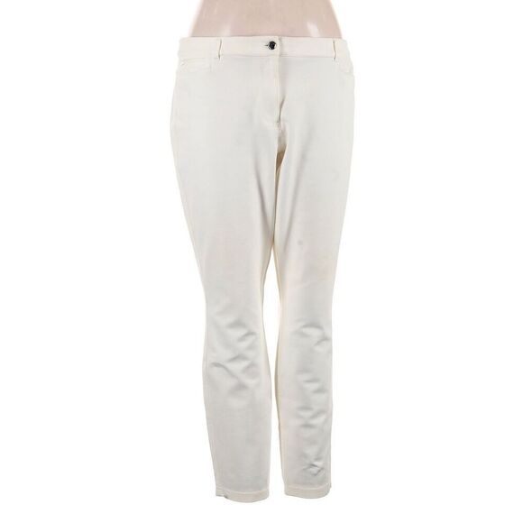 White House Black Market Womens Ivory Casual Slim Pants Stretch Size 16L - Picture 1 of 7